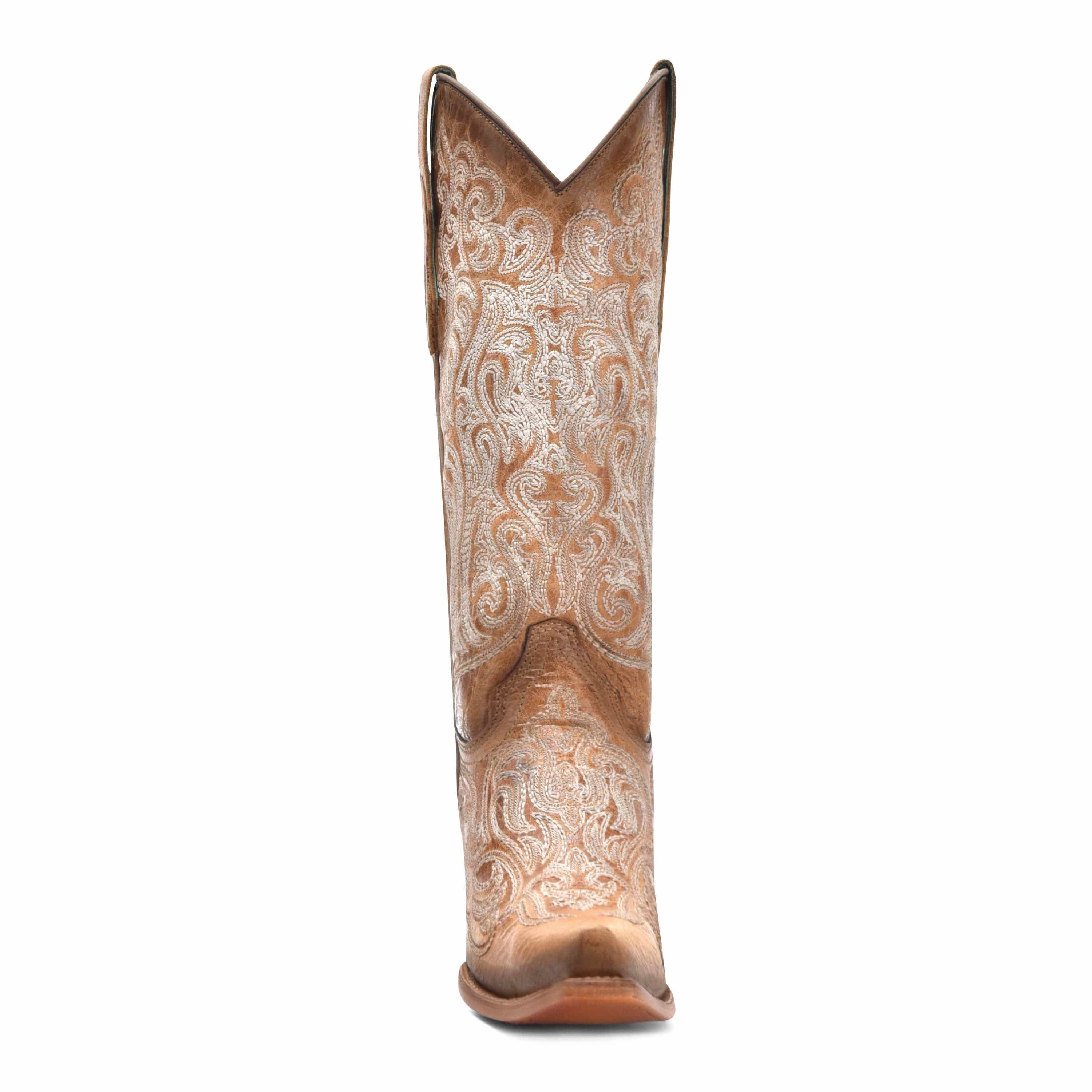 Bota Vaquera Crackled Straw / Blue Luminiscent Embroid - Image 3