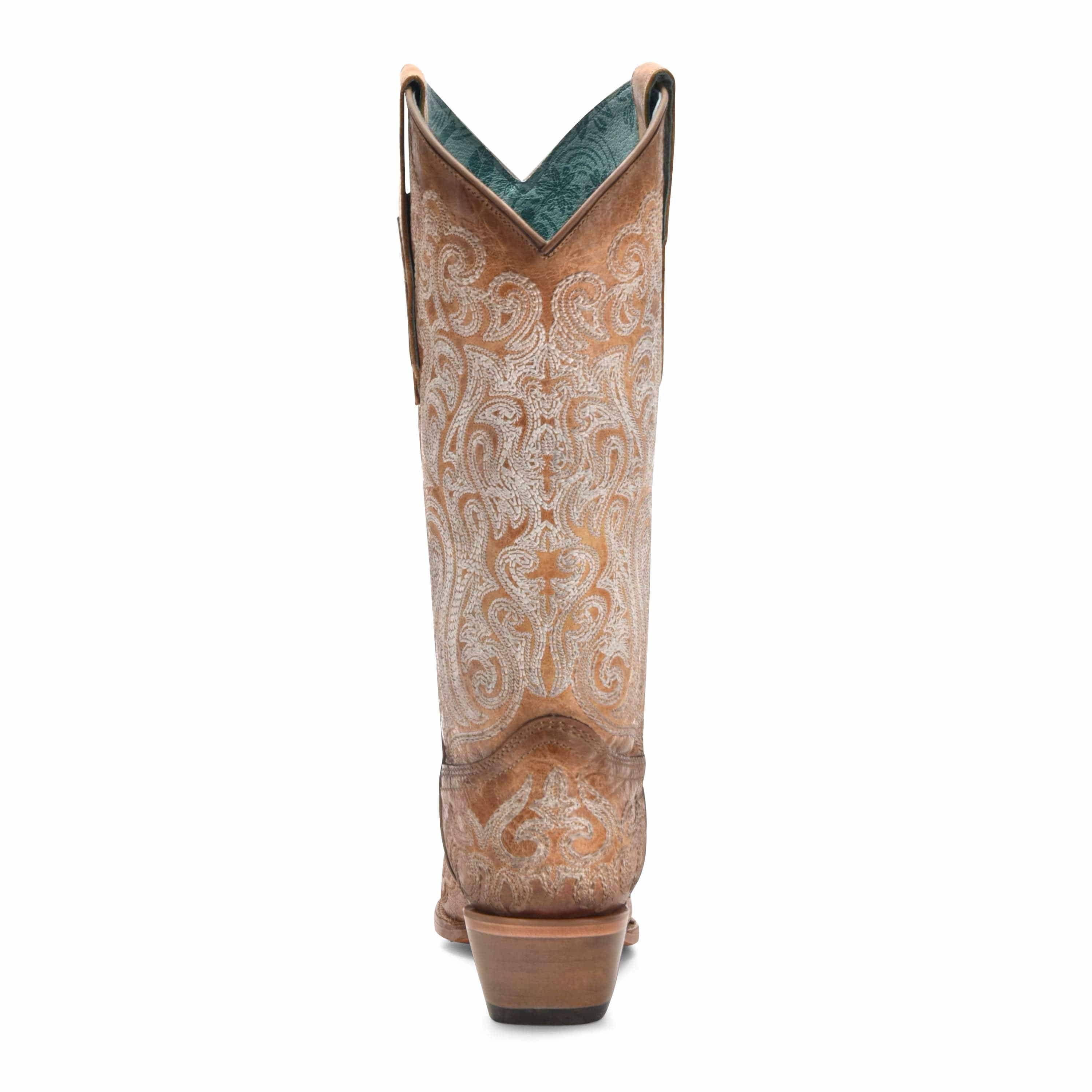 Bota Vaquera Crackled Straw / Blue Luminiscent Embroid - Image 4