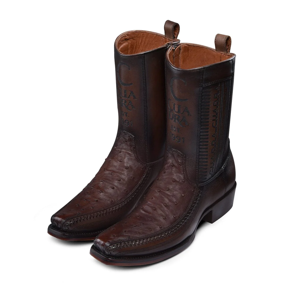 Bota Vaquera Cuadra Senda Dorada Chocolate - Image 8