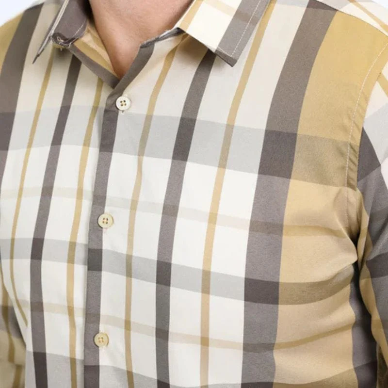 Camisa Platini Patrones Beige/Amarillo - Image 4