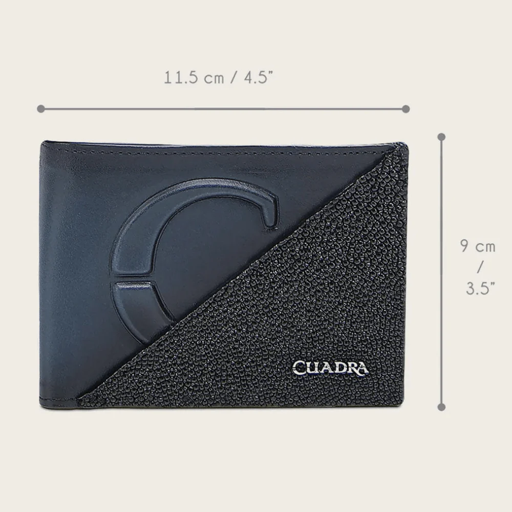 Cartera Cuadra Luxury Stingray Negro/Azul - Image 6